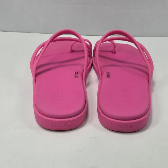 CROCS Miami Toe Loop Hot Pink Barbie Pink Sandals Women's Size 10 - Picture 4 of 11